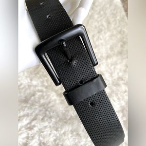 men's black belt matte buckle Bonded leather Size 31.5"-37"